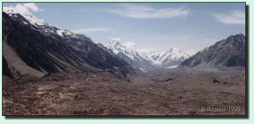 Tasman-Gletscher talabw&auml;rts